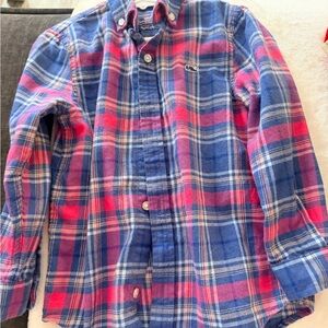 Vineyard Vines Plaid Kids Shirt - Blue and Pink
